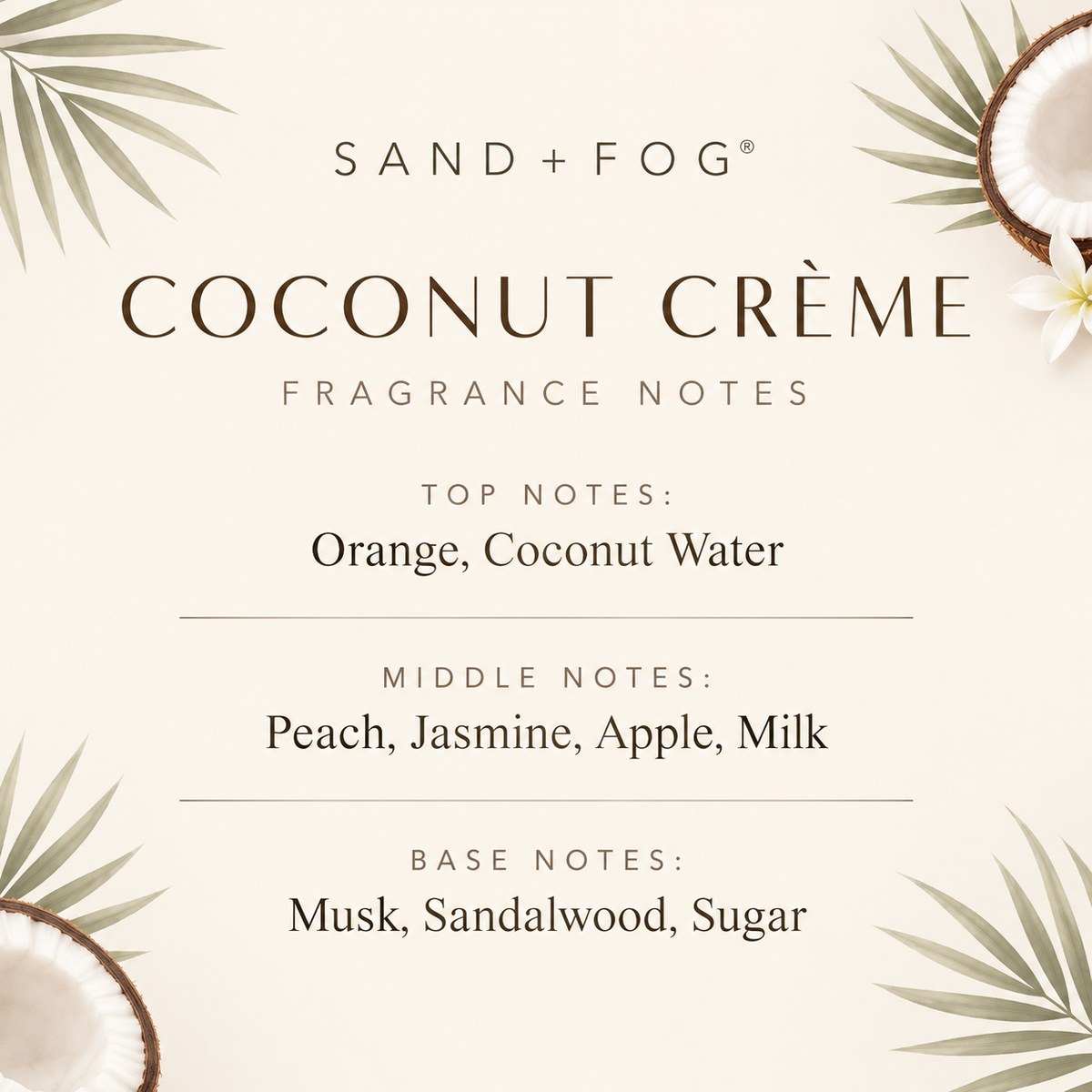 Sand + Fog Coconut Crème – Body Oil Sample | 2ml, 3ml & 5ml